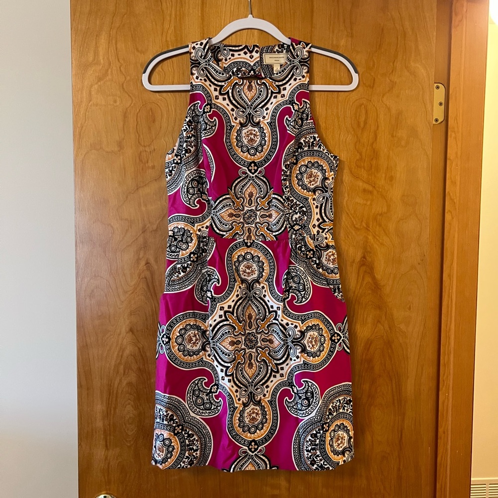 Anthropologie MOULINETTE SOEURS Paisley Medallion Print Giedi Dress Pink Size 4